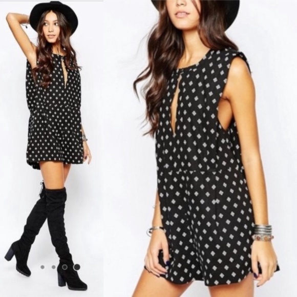 Free People Pants - FREE PEOPLE Ashley Diamond Print Sleeveless Romper C77